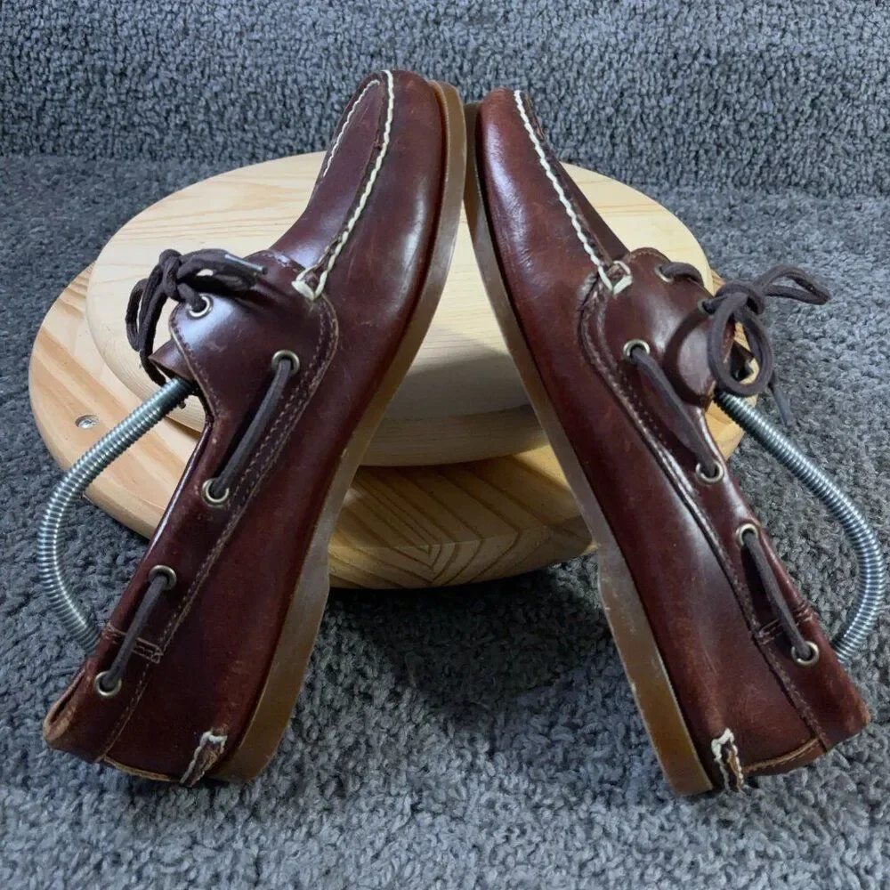 Timberland Classic Boat Shoe Mens Size 10.5 Brown Leather 2 Eye Preppy